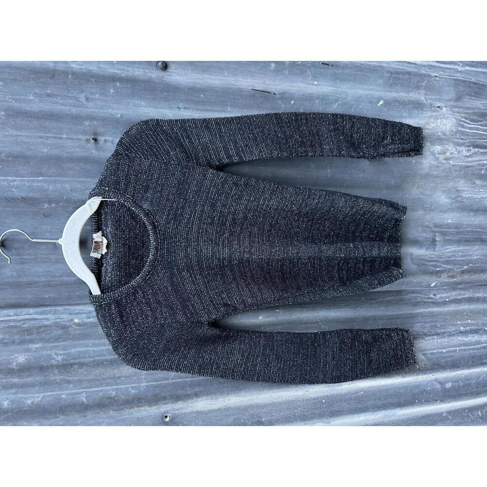 Women's Long Sleeve dark gray with subtle texture knit sweater